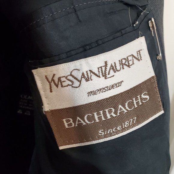Vintage Men's Wool Yves Saint Laurent Bachrachs Suit Jacket - Picture 4 of 7